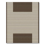 Beige Striped Rug with Brown Geometric Panels