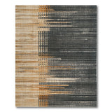 Distressed Tan Charcoal Geometric Area Rug