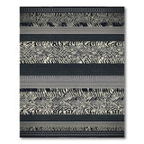 Bold Black White Zebra Tribal Area Rug