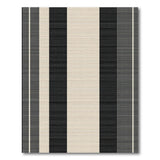 Modern Black Beige Striped Area Rug