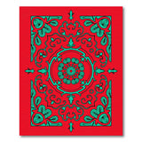 Red Teal Persian Medallion Area Rug