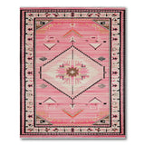 Vibrant Pink Southwestern Geometric Medallion Rug