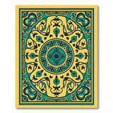 Teal Medallion on Yellow Persian Area Rug