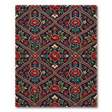 Navy Red Persian Floral Area Rug