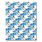 Blue Teal Geometric Tessellation Area Rug