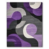 Grey Purple Grey Geometric Abstract Area Rug