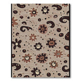 Whimsical Faced Flowers Paisley Area Rug