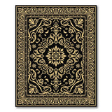 Elegant Black Gold Traditional Persian Rug