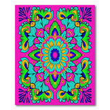 Multi-color and Patterns Vibrant Pink Boho Mandala Area Rug