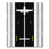 Airport Runway Airplane Geometric Area Rug