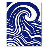 Navy Blue Swirling Wave Area Rug