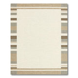 Beige Neutral Woven Frame Area Rug