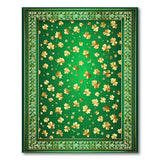 Golden Shamrocks Emerald Green Area Rug