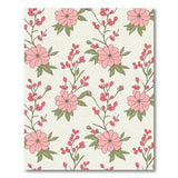 Blush Pink Floral Berry Pattern Area Rug
