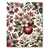 Pink Cherry Blossom Red Apple Floral Area Rug