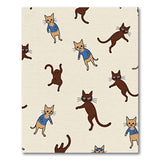 Whimsical Cartoon Cats Monkey Pattern Rug