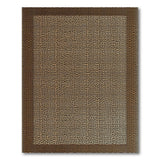 Tan Leopard Print Area Rug with Brown Border