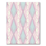 Pastel Pink Teal Geometric Diamond Area Rug