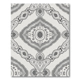 Ornate Grey Mandala Persian Rug