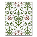 Vintage Green Foliage Medallion Area Rug