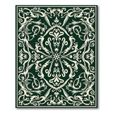 Green Ornate Green Traditional Persian Area Rug