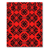 Red Bold Red Black Heritage Tribal Area Rug