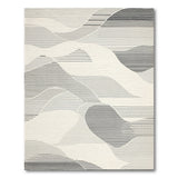 Abstract Wavy Black White Area Rug