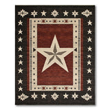 Bold Red Star Southwestern Area Rug