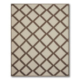 Brown Tan Diamond Lattice Woven Area Rug