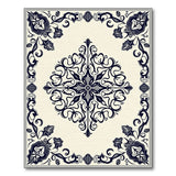 Black and White Traditional Persian Ornate Black Floral Medallion Area Rug