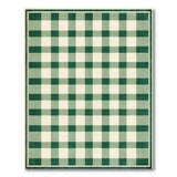 Classic Green Gingham Check Farmhouse Rug