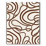 Brown Swirl Abstract Area Rug on Beige