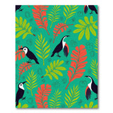 Vibrant Teal Toucan Fern Area Rug