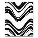Black Wavy Lines Abstract Area Rug