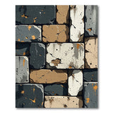 Distressed Grey Stone Wall Area Rug