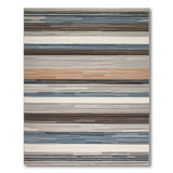 Modern Striped Area Rug in Grey, Blue Neutral Tones