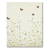 Vintage Butterfly Wildflower Beige Area Rug