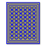 Royal Blue and Gold Geometric Floral Rug