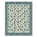 Blue Teal Floral Vine Persian Area Rug