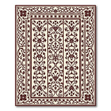 Ornate Traditional Persian Floral Rug in Maroon on Beige