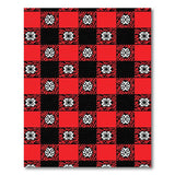 Red Black Checkered Zebra Floral Area Rug