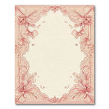 Blush Pink Ornate Floral Border Area Rug