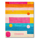 Geometric Modern Vibrant Multi-Color Geometric Striped Area Rug
