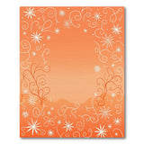 Vibrant Orange Swirl Star Floral Rug