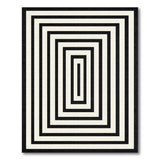 ODIKA Washable Geometric Black & White Area Rug - Modern Low Pile Non-Slip Carpet