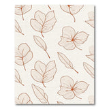 Beige Outline Leaf Pattern Area Rug
