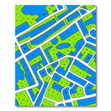 Vibrant Town Map Area Rug