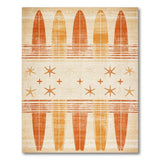 Orange Surfboard Starfish Beach Area Rug
