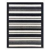 Bold Geometric Modern Bold Black White Horizontal Striped Area Rug