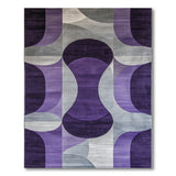 Geometric Modern Purple Purple Grey Geometric Modern Area Rug